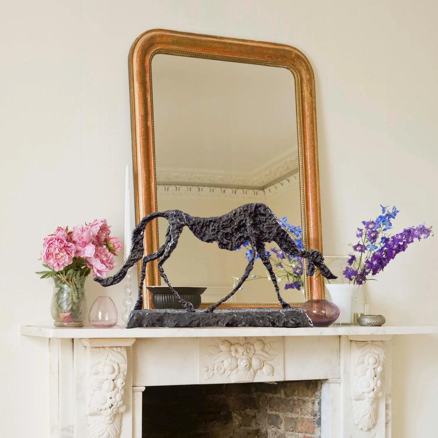 Giacometti Bronze Dog Statue Abstract Dog Sculpture Famous Replica Statuette Antique Art Crafts For Home Indoor Decor Collection