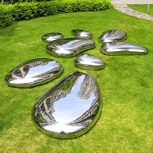 Park Landscape Stainless Steel pebble Mirror Sculpture, Large Sculptur, Outdoor Furnishing, Sculpture, Manufacturers, Make