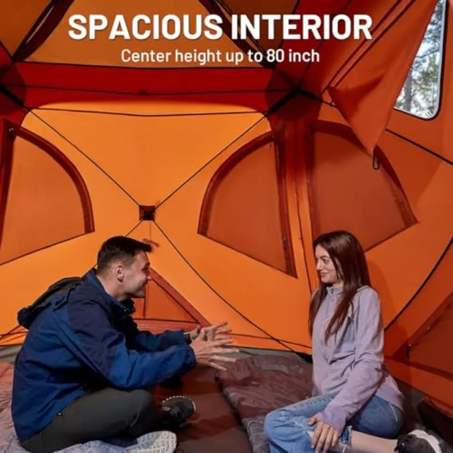 Instant Pop-Up Weather Resistant Camping Hub Tent for Outdoor Adventures: Easy 60 Second Set-Up Portable 4 Person Tent Ideal fo