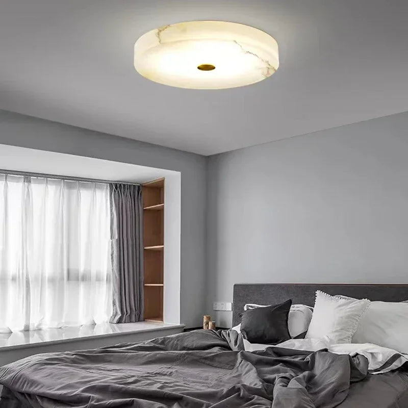 Led Lights Modern 2024 Marble Ceiling Chandelier Home Decor Ceiling Lamp White Marble New Designer Lustre for Living Room