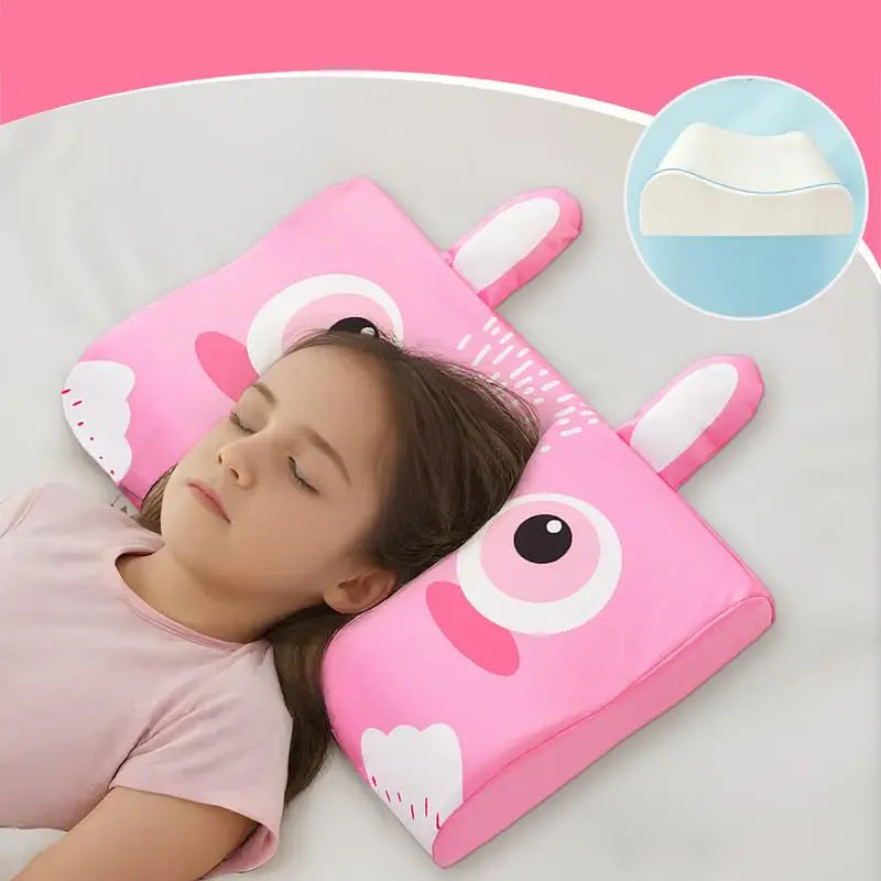 Kids Pillow for Sleeping Ergonomic Memory Foam Bed Pillow Breathable Nap Time Pillows Skin-Friendly Calming Cushion Pillow