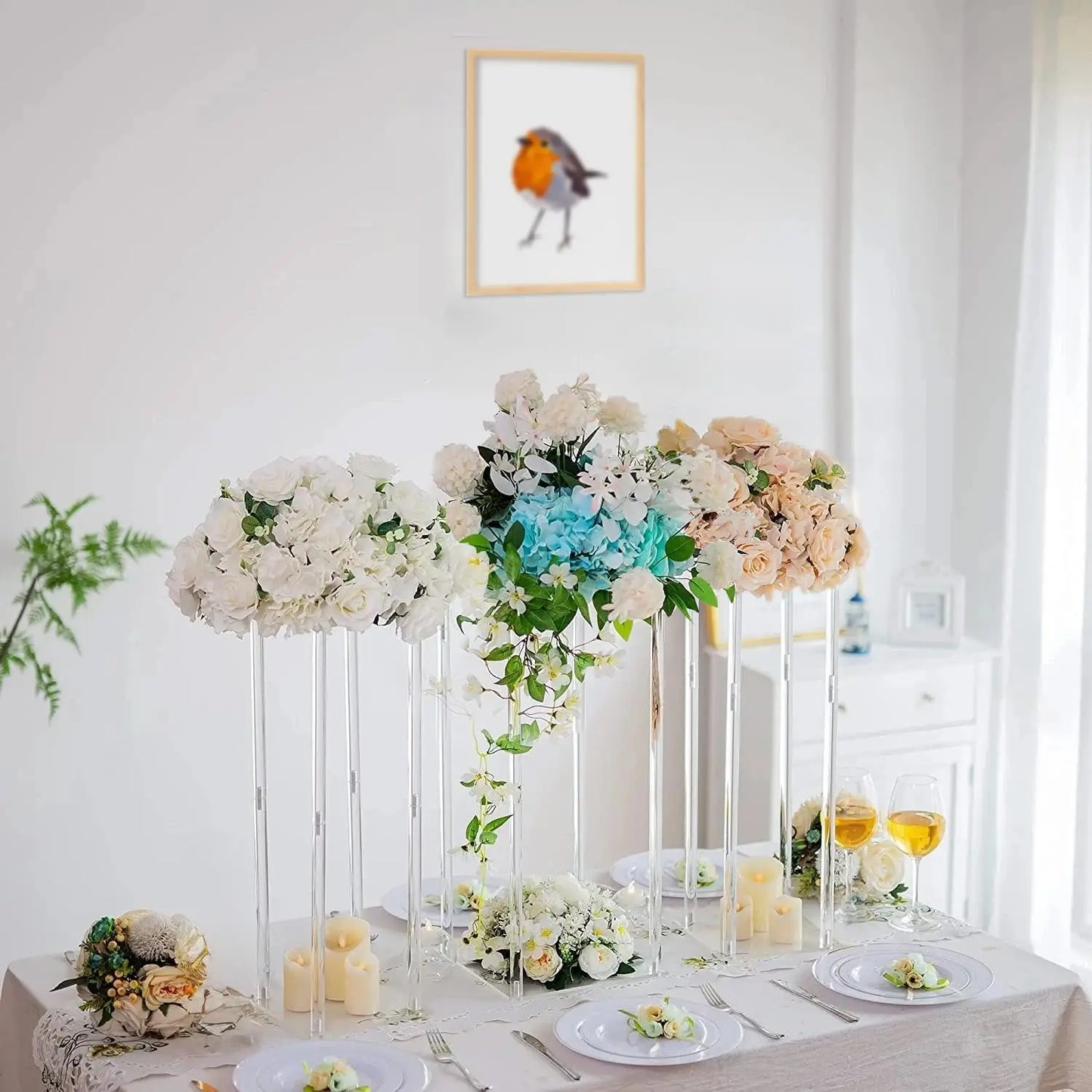 16Pcs Acrylic Centerpiece Wedding Flower Stand Flower vase Perfect for Birthday Party Anniversary Table Centerpiece(23.6 Inch)