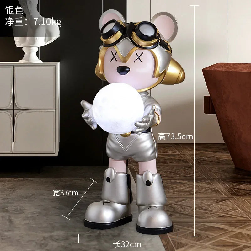 Cool Bear Floor Ornaments, Light Luxury Fashion Furniture Decoration, Living Room Welcome Sculpture Home Decor