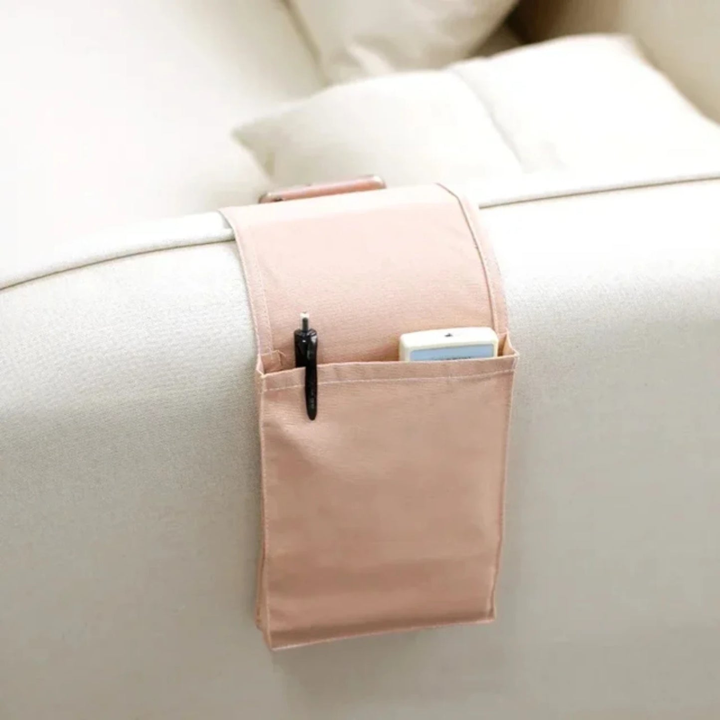 Cotton Linen Bedside  Bag Organizer Bed Desk Sofa TV Control Hanging Holder Pockets
