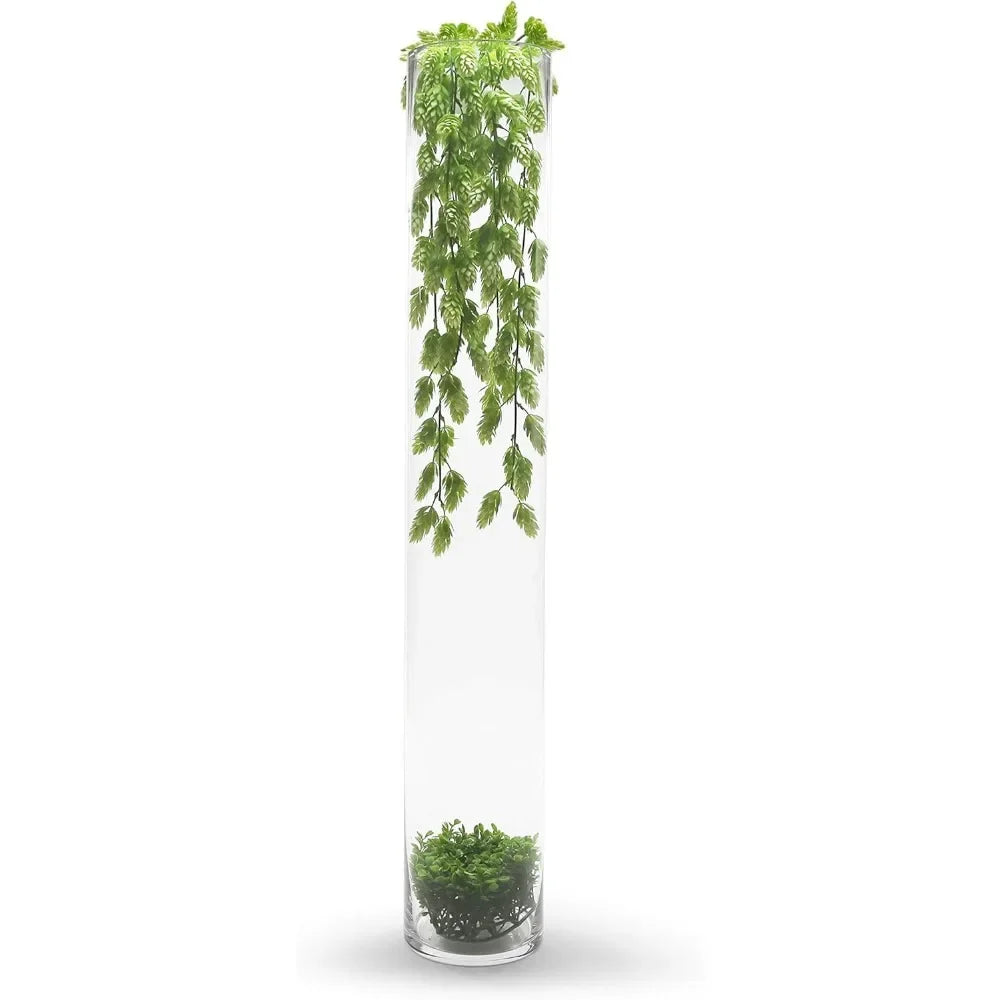 Clear Tall Cylinder Glass Vases for Quality Flower Arrangements and Floating Candles - Ideal for Wedding Centerpieces