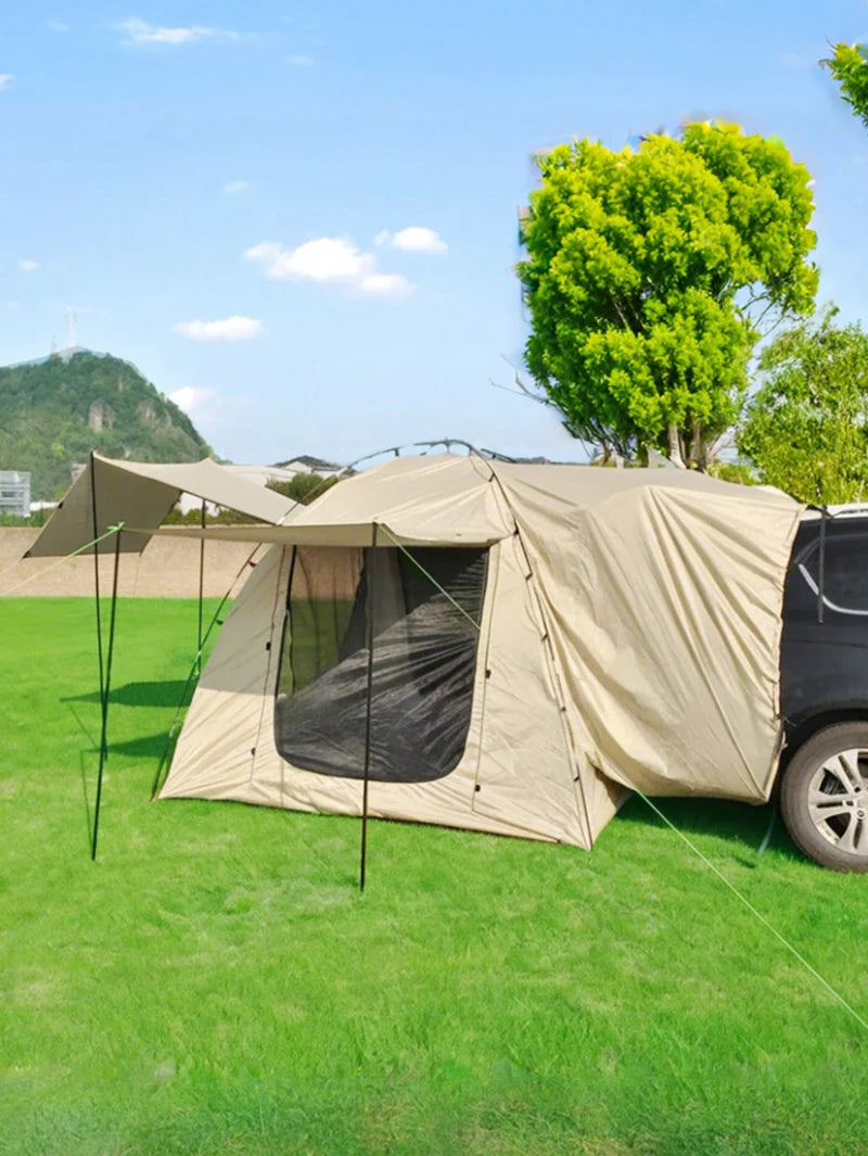 Lohascamping Car box docking tent Portable Waterproof SUV Tail Tent 3-4 people Dome tent Sunshade Tunnel Tent Family Car tent