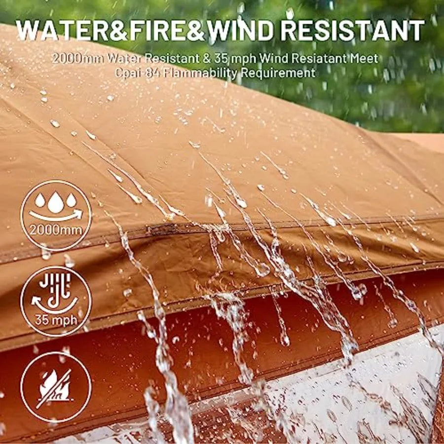 Instant Pop-Up Weather Resistant Camping Hub Tent for Outdoor Adventures: Easy 60 Second Set-Up Portable 4 Person Tent Ideal fo