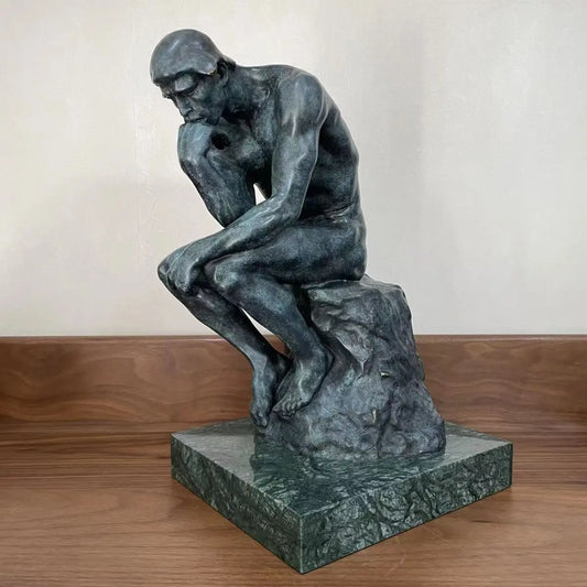 Bronze Rodin's Sculpture The Thinker Statue Thinking Nude Man Sculpture Replica Handmade Large for Home Decoration
