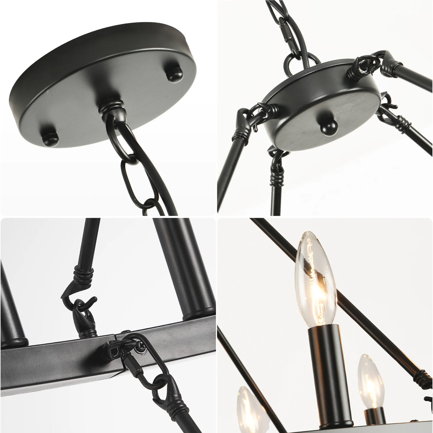 59.84'' 54-Lights Candle Dimmable Two Tiers Wagon Wheel Chandeliers Modern Rustic Farmhouse Pendant Light Chandelier