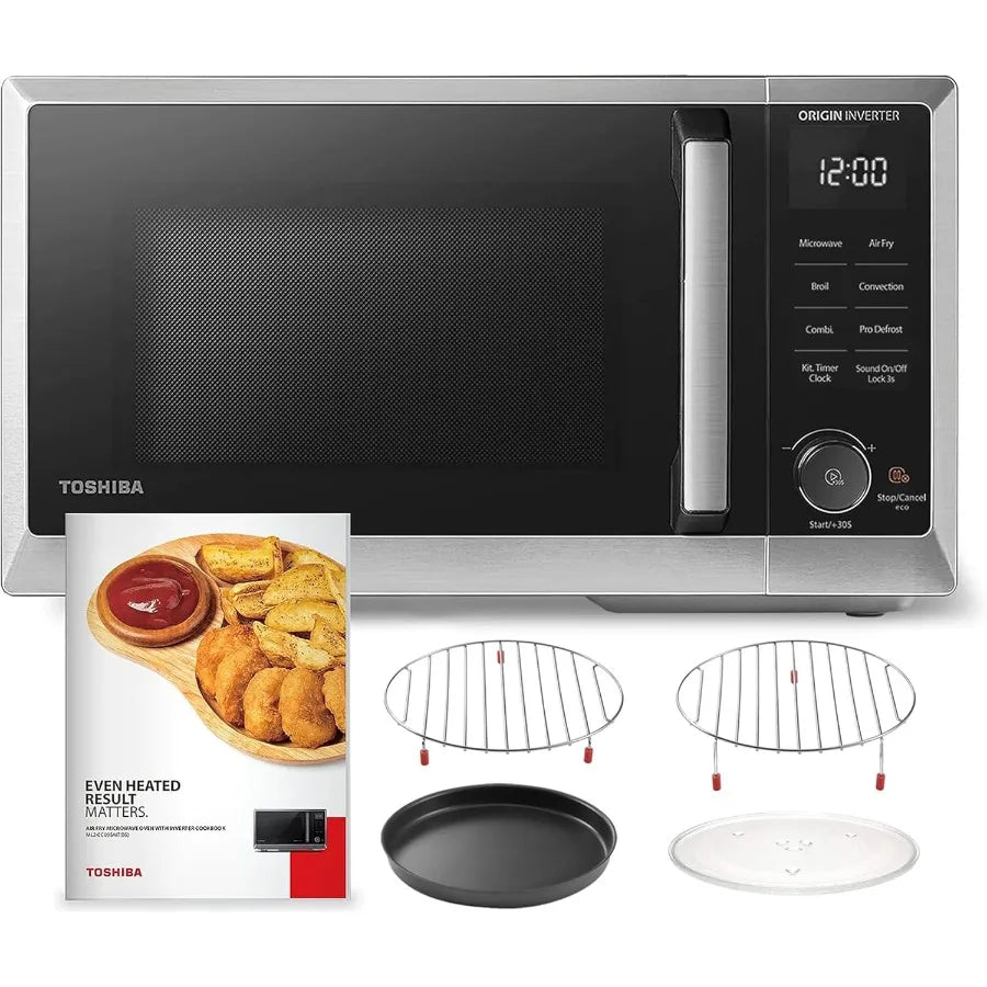 6-in-1 Inverter Countertop Microwave Oven with Healthy Air Fryer Combo for Home Kitchen: Features Air Frying Broiling Convectio