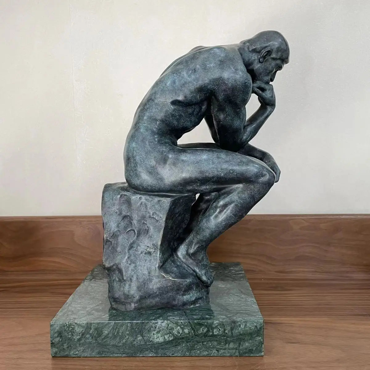 Bronze Rodin's Sculpture The Thinker Statue Thinking Nude Man Sculpture Replica Handmade Large for Home Decoration