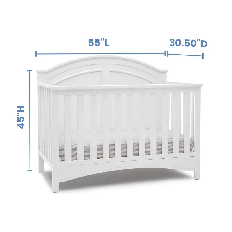 6-in-1 Convertible Crib - Greenguard Gold Certified, Bianca White