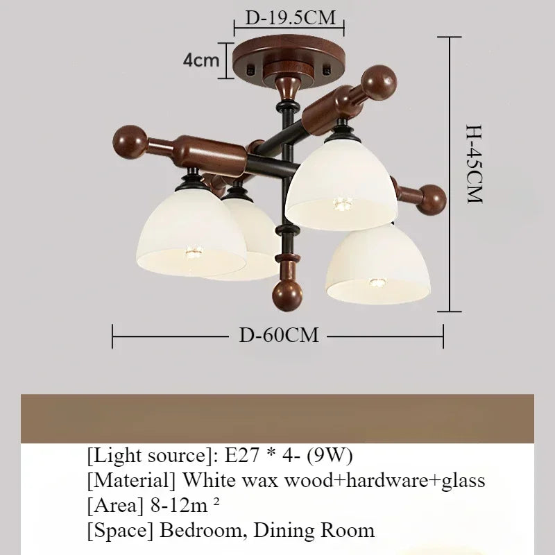 Retro Style Ceiling Light Wood Design Pendant Lights Home Decor Living Room Dining Table Bedroom Study Led Hanging Chandeleir