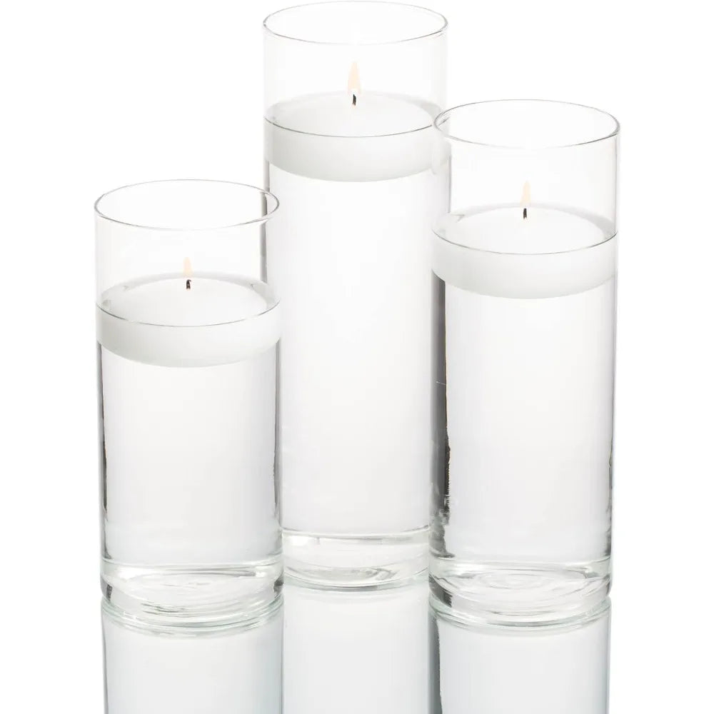 Eastland Cylinder Vases and White Richland Floating Candles