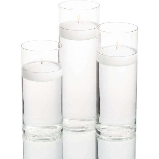 Eastland Cylinder Vases and White Richland Floating Candles