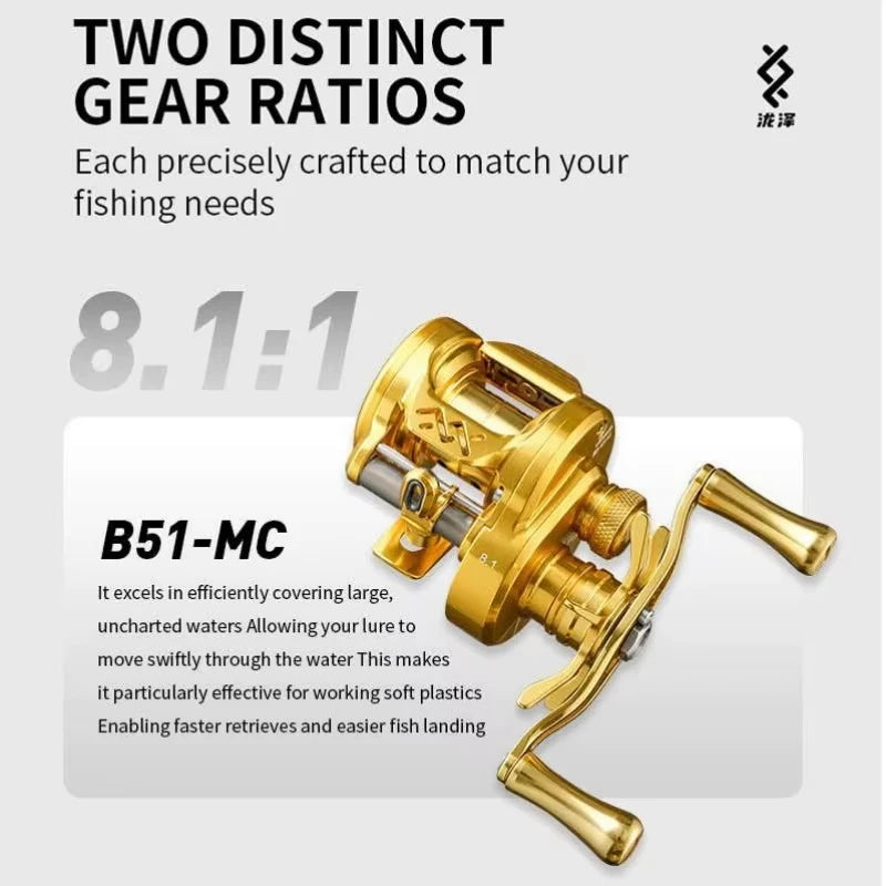 LOONGZE Airlite B50 B51 MC-1 Baitcasting Reel BFS Bait Finesse All Metal Casting Reel Lightweight Saltwater Freshwater for Bass