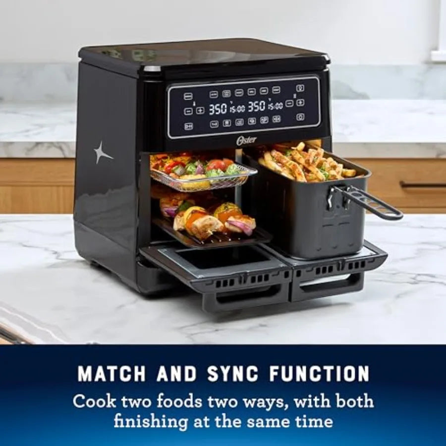 11Quart Dual Air Fryer Oven with 2 Cooking Zones for Large Capacity Air Frying Offers 6 Cooking Functions and Dual Baskets Idea