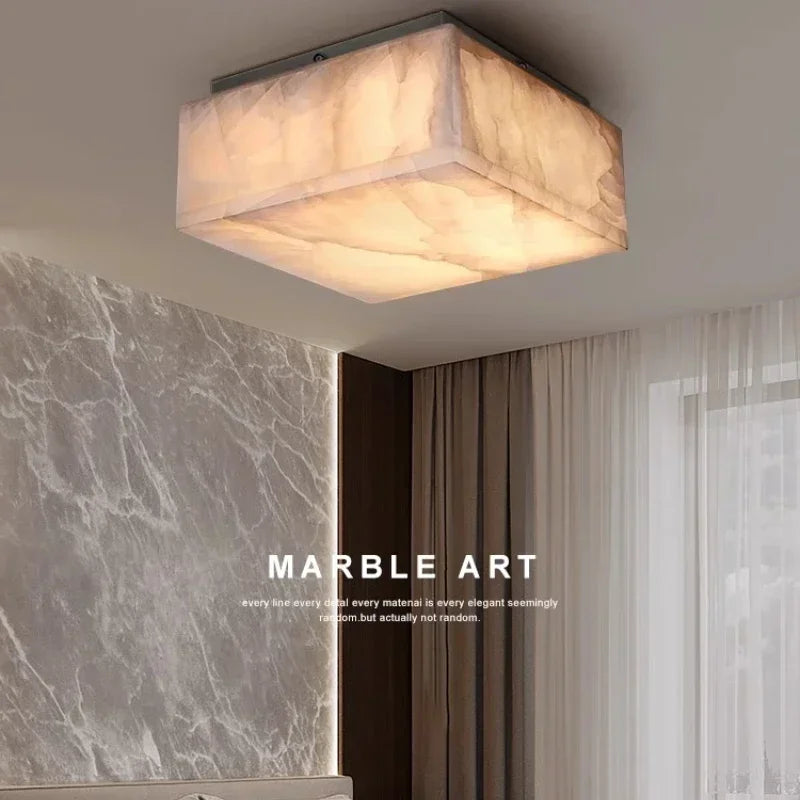 Luxury Modern Natural Marble Ceiling Lamp Led Home Decor Bedroom Ceiling Light Marble Living Room Hallway Light