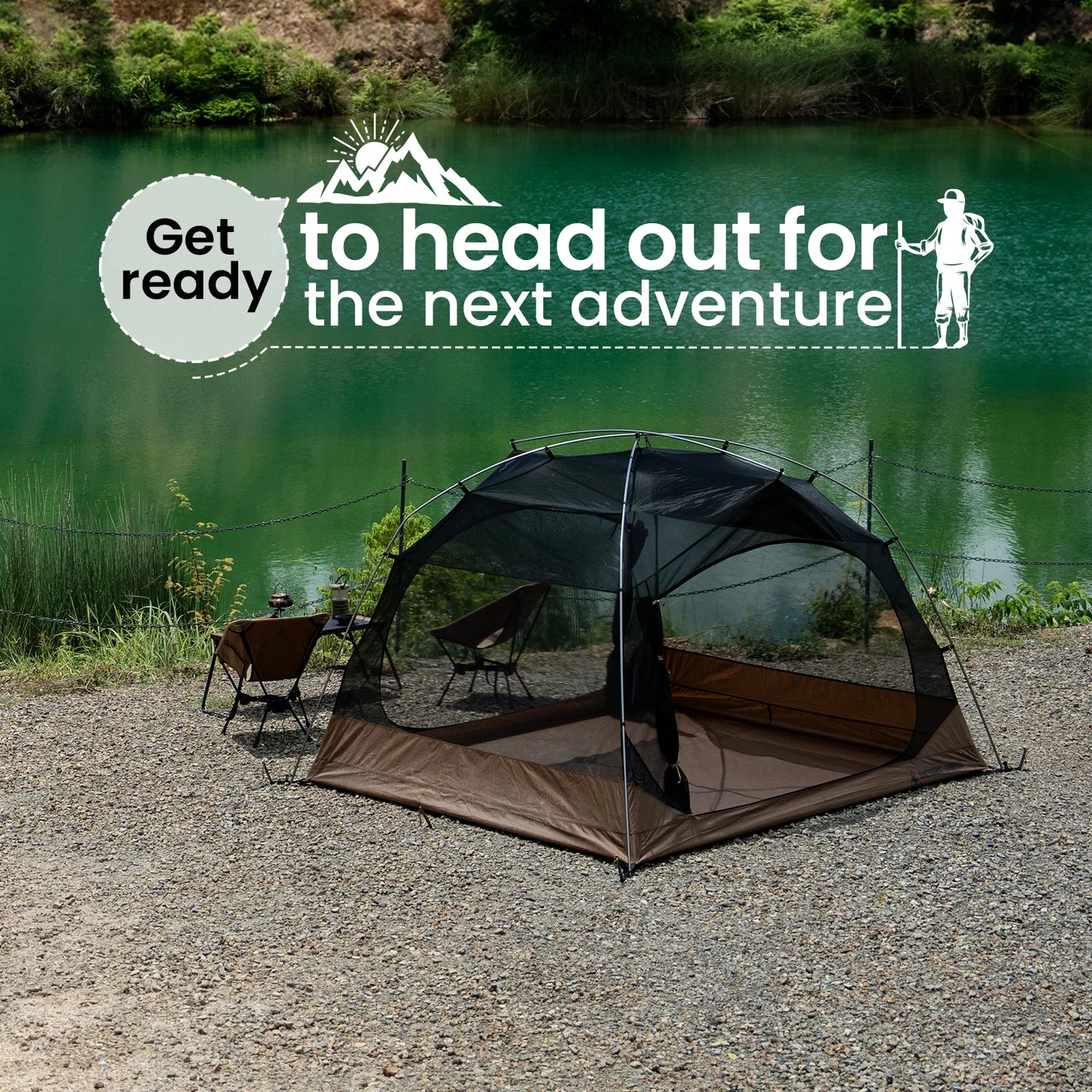 OneTigris JOVIAN Camping Tent 3-Season 4-Person Dome Tent Outdoor Backpacking Shelter With Tent Bottom Waterproof Floor Mat