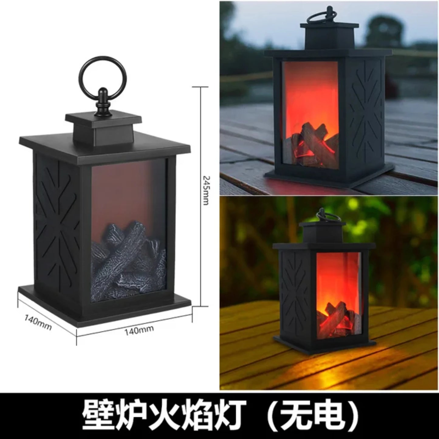 LED Flame Lantern Lamp for Cozy Ambiance - Stylish Modern Design for Bedroom or Living Room - Perfect Tabletop Decoration - USB/