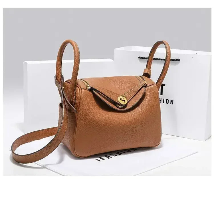 Genuine Leather Lady Lindi Bag Large Shoulder Bag for Women Cute Ladies Side Bag Luxury Handbags BH3