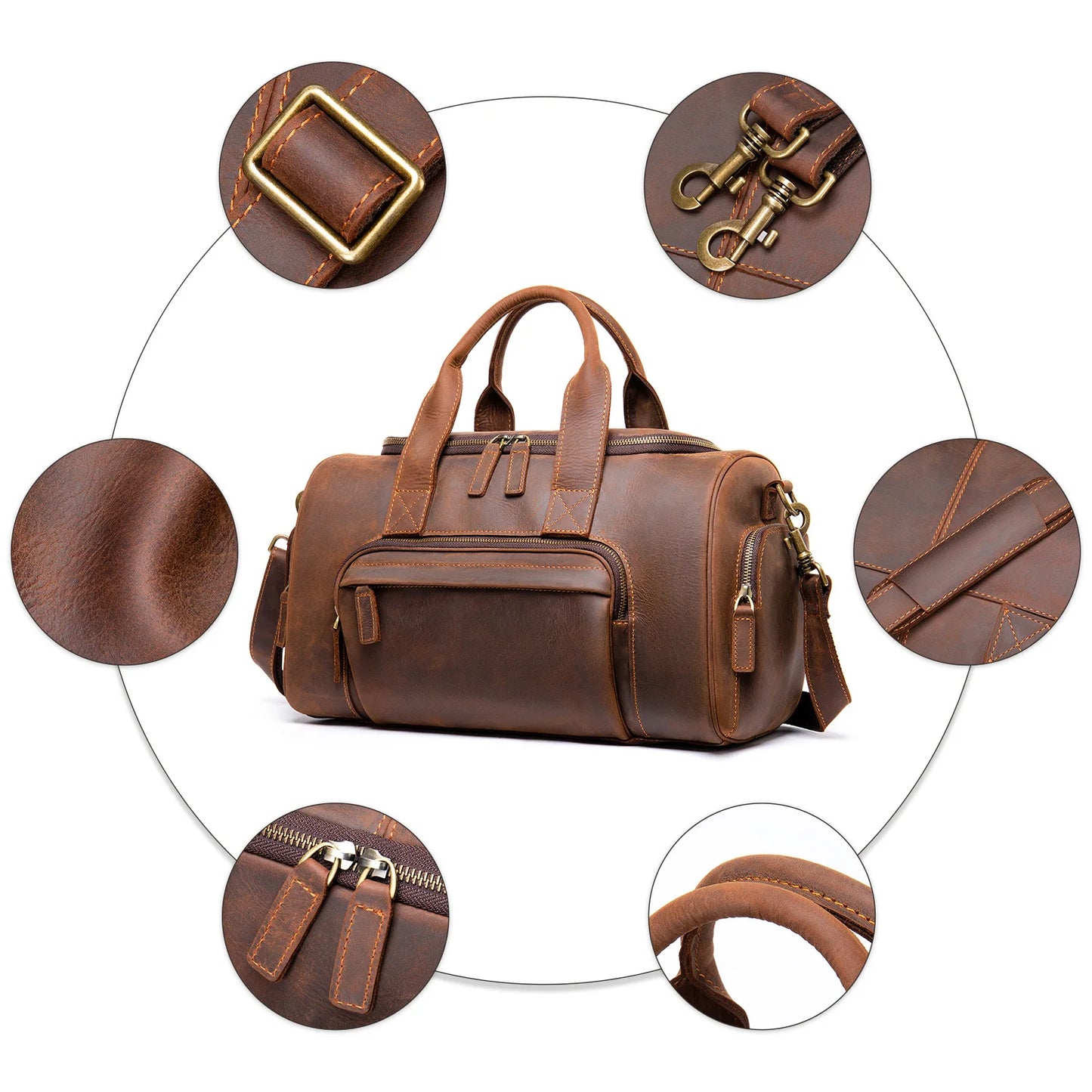 Genuine Leather Travel Bag For Man Travel Tote Women Big Weekend Bag Fit 14 inch Laptop Cowskin Luggage Duffle Bag Male Handbags