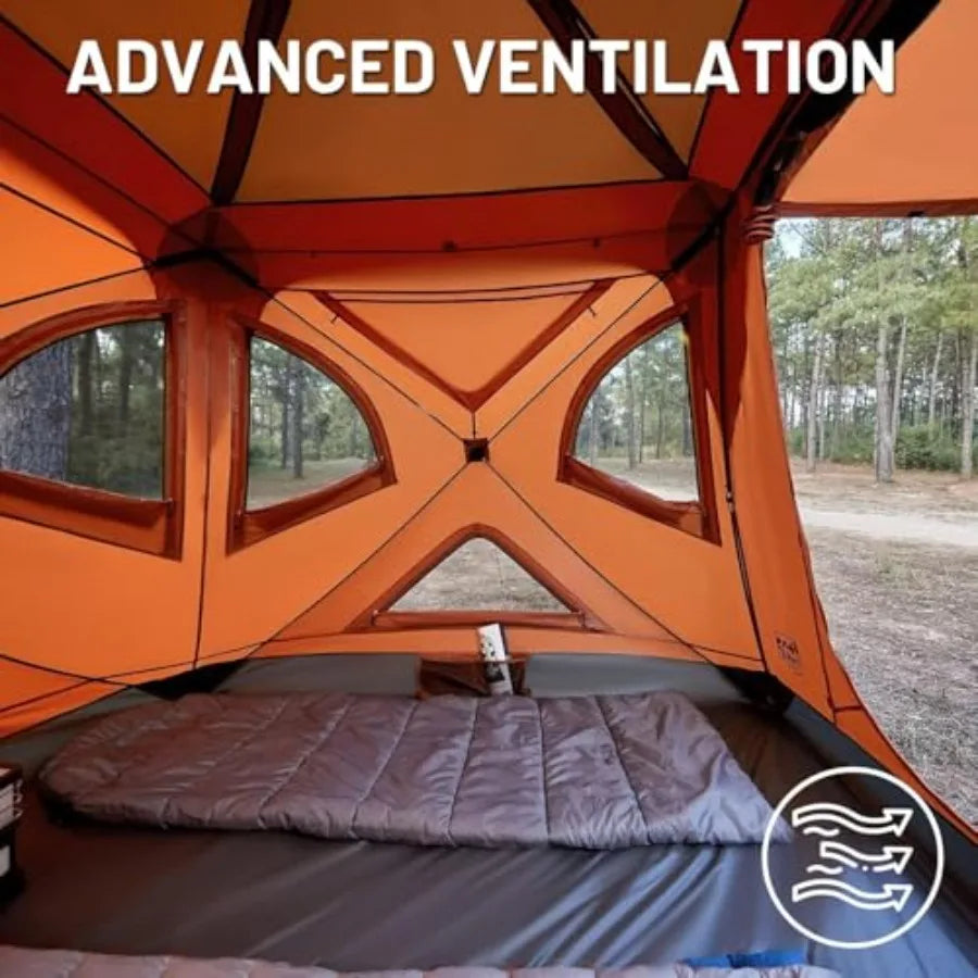 Instant Pop-Up Weather Resistant Camping Hub Tent for Outdoor Adventures: Easy 60 Second Set-Up Portable 4 Person Tent Ideal fo