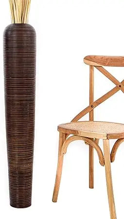 Large 41 Wooden Floor Vase - Farmhouse Decor for Artificial Plants & Pampas Grass