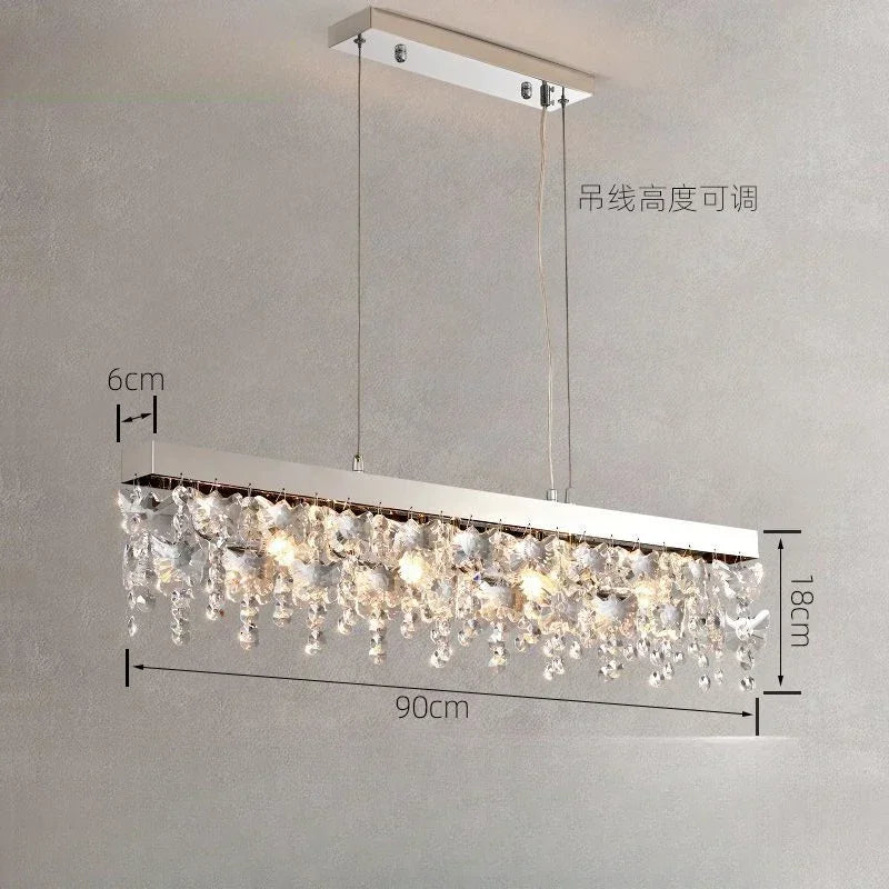 Modern Luxury Crystal Kitchen Ceiling Lights Metal Base Diamond Ceiling Lamp for Living Room Bathroom Dining Room Aisle Decor