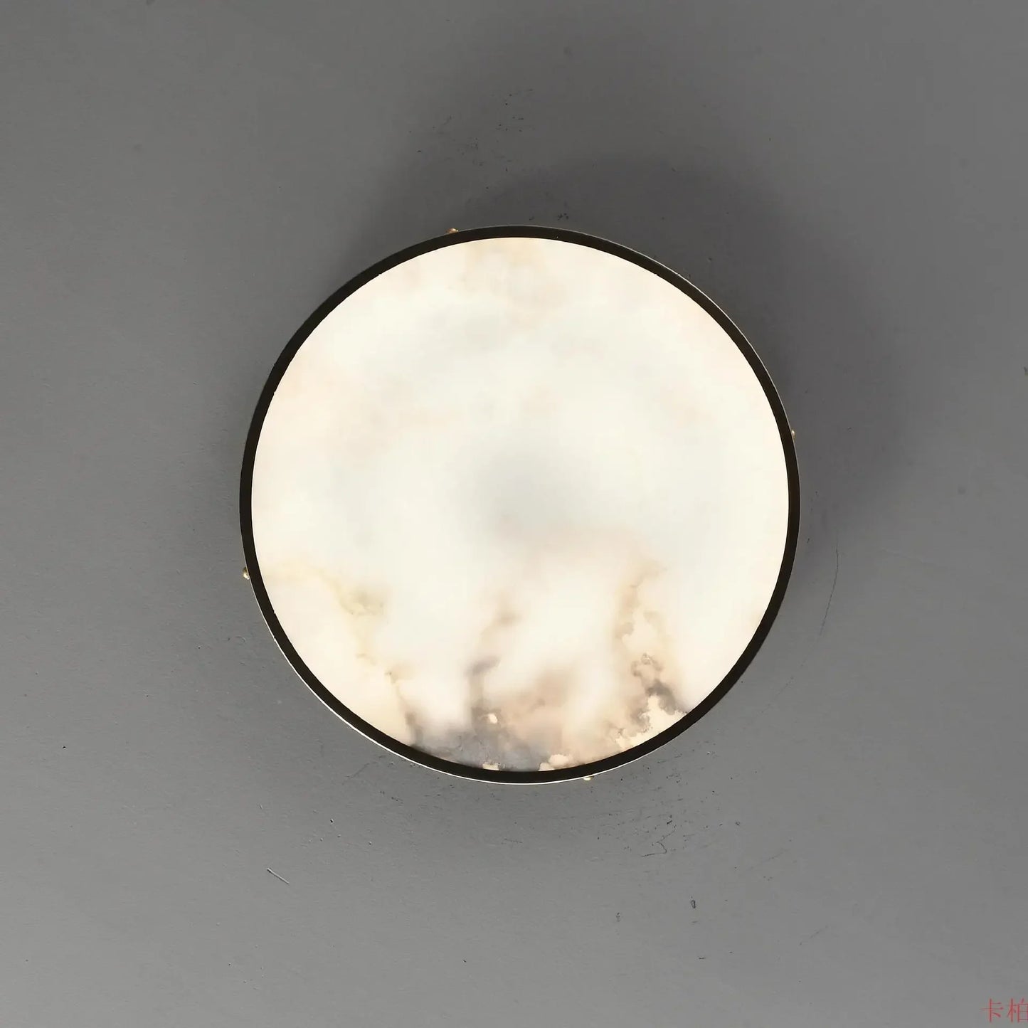 Simple Design Round Marble Stone Ceiling Lights Bedroom Light Living Room Hallway Book Room Elegant All Copper Light Fixture