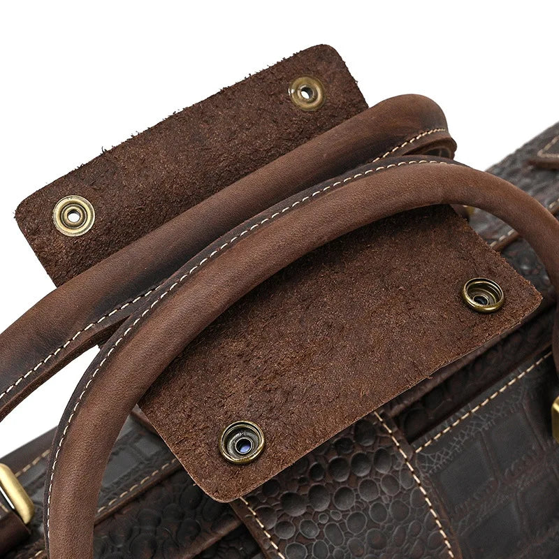Retro Men's Travel Tote Shoulder Leisure Packing Cube Gym Travel Tote Outdoor Leather Bags Bolso De Viaje MHLXB
