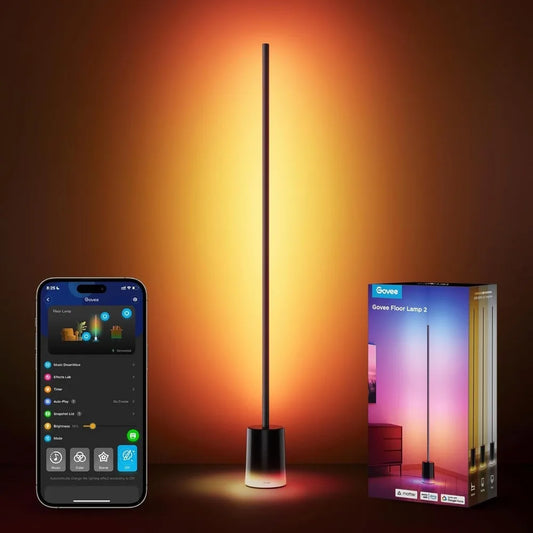 Smart RGBIC Floor Lamp with Alexa, Warm to Cool White Light, 1725 Lumens, Music Sync, and Scene Modes