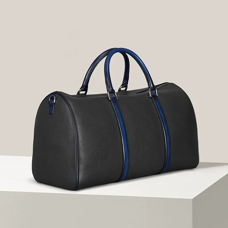 DIMY 2025 Men's High end Travel Bag Made of Genuine Leather Large Capacity Handheld Boston Bag Short Distance Business Travel