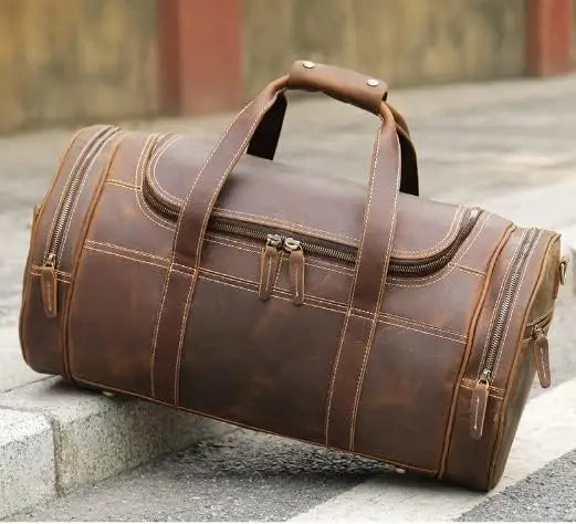 Leather Weekender Travel Bag, Duffel Bags for Men and Women, Weekend for Family Vacations