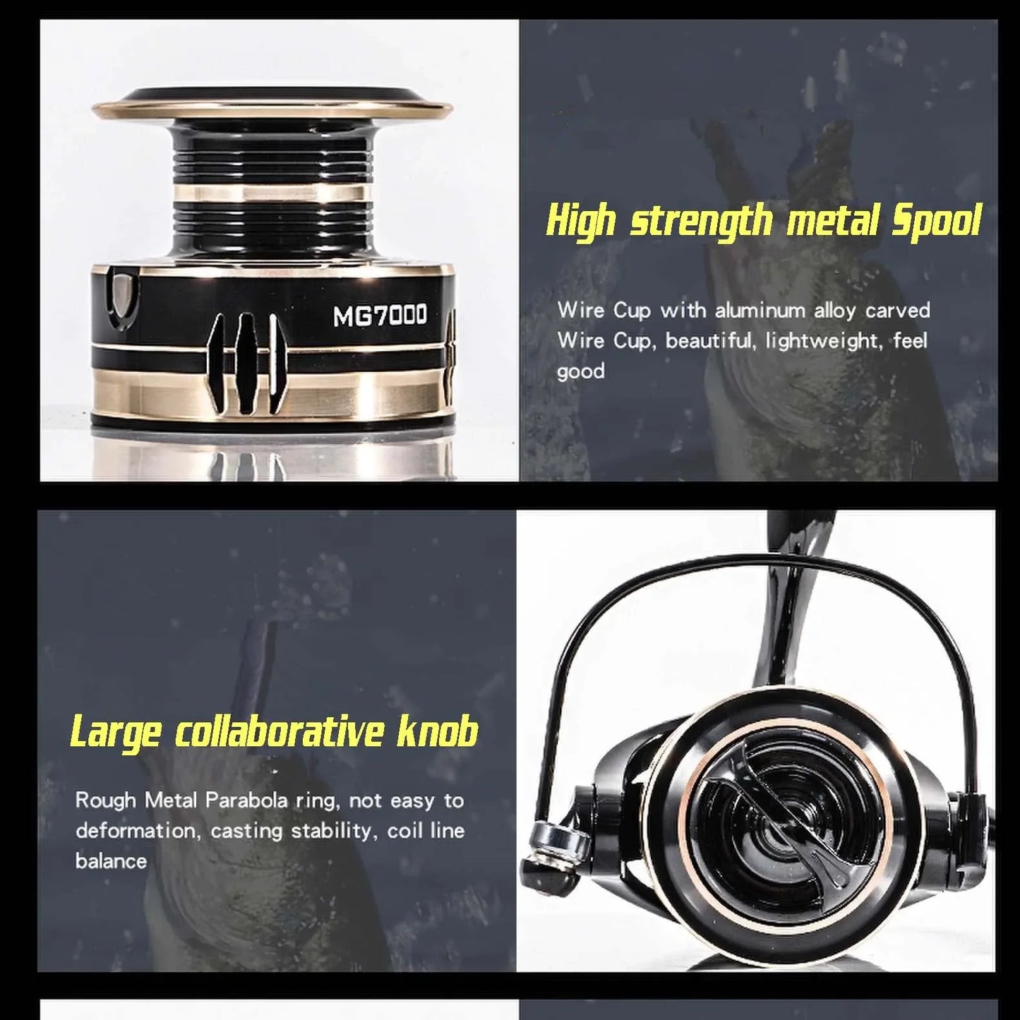Spinning Fishing Reel 5.2:1 High Gear Ratio Corrosion-resistant Aluminum Spool Smooth Fishing Reels