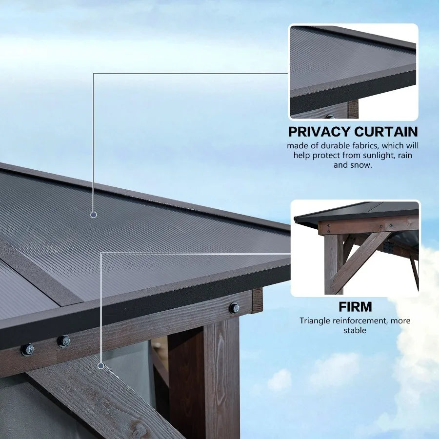 Big size Wooden Legs GazebosDouble Roof Sunshade kk outdoor