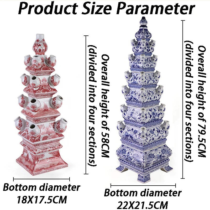 Ceramic Figurines Living Room Aesthetic Sculptures Interior Floor Decoration Art Flower Arrangement Vase Luxury Home Ornaments