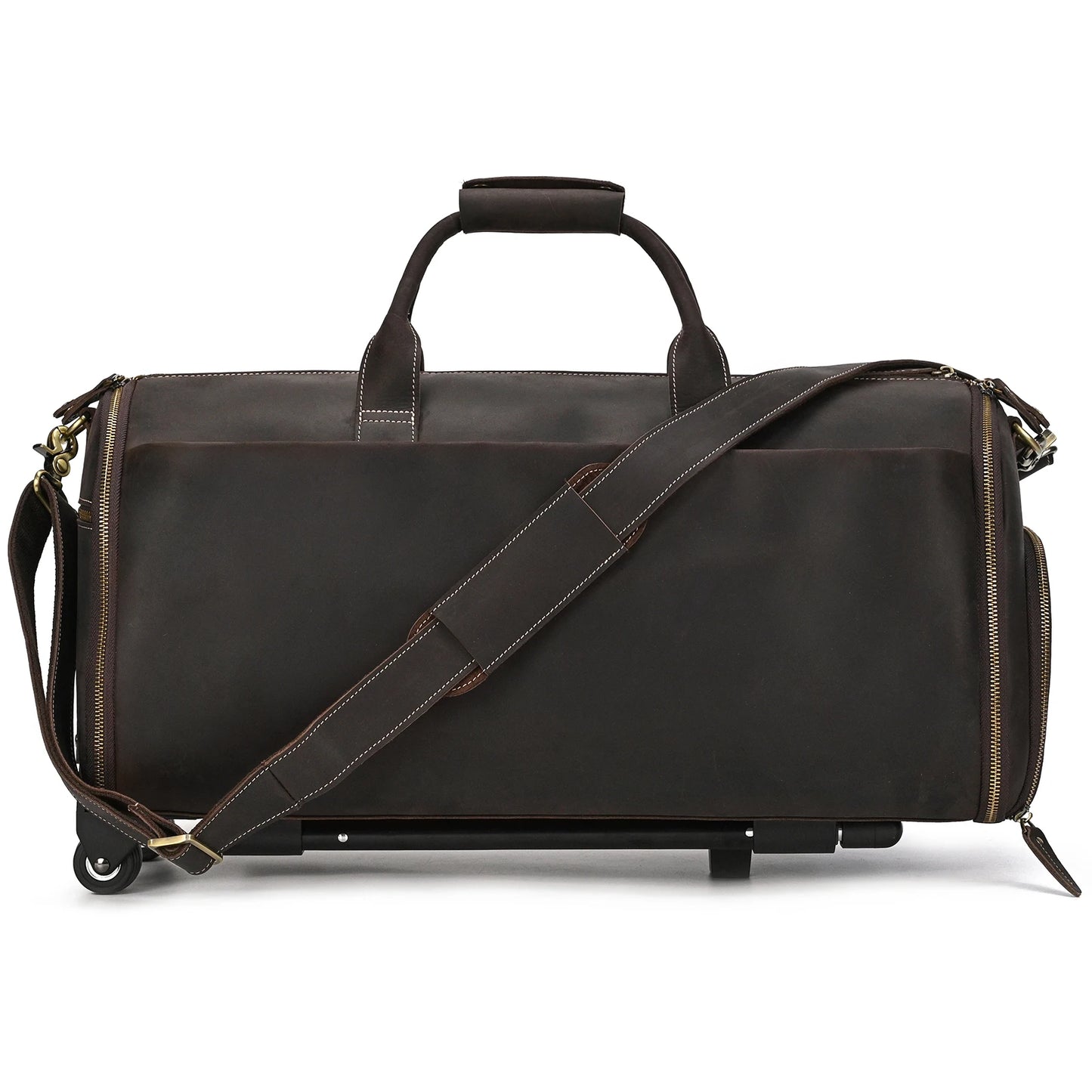 Genuine Leather Luggage Bag For Suits Trolley Bag For Travelling Handbag Men Male Business Weekend Bag With Wheels Travel Bag