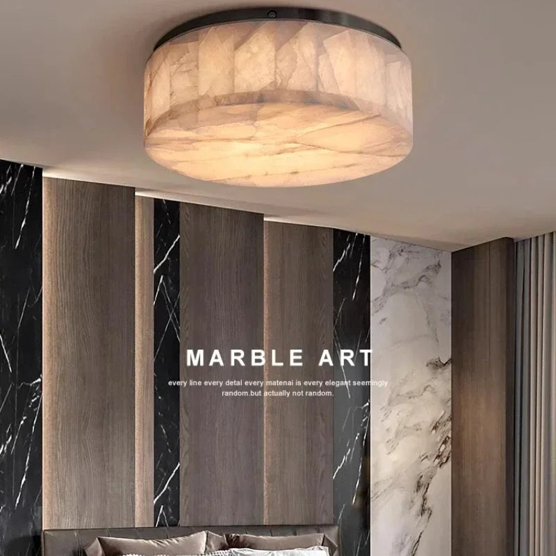 Luxury Modern Natural Marble Ceiling Lamp Led Home Decor Bedroom Ceiling Light Marble Living Room Hallway Light