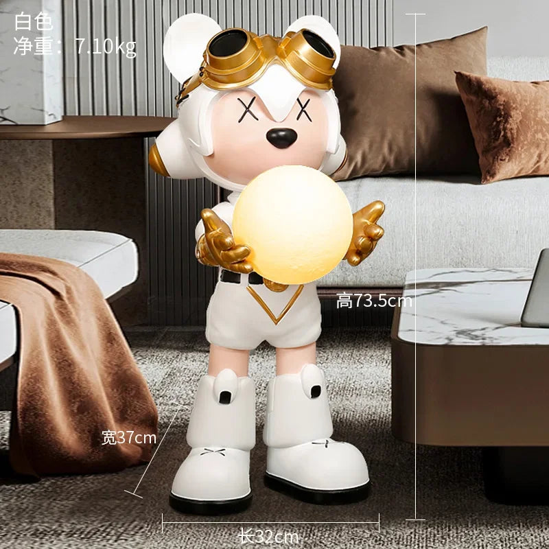 Cool Bear Floor Ornaments, Light Luxury Fashion Furniture Decoration, Living Room Welcome Sculpture Home Decor