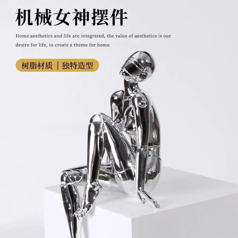 Mechanical Goddess Decoration Simple Modern Abstract Figure Sculpture Living Room Soft Decorations Artwork Fashion Play