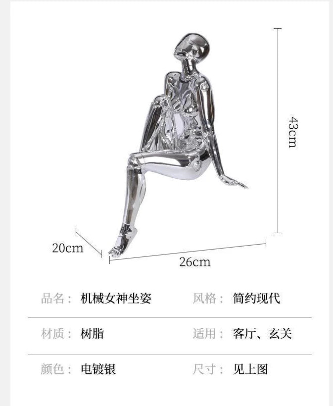 Mechanical Goddess Decoration Simple Modern Abstract Figure Sculpture Living Room Soft Decorations Artwork Fashion Play