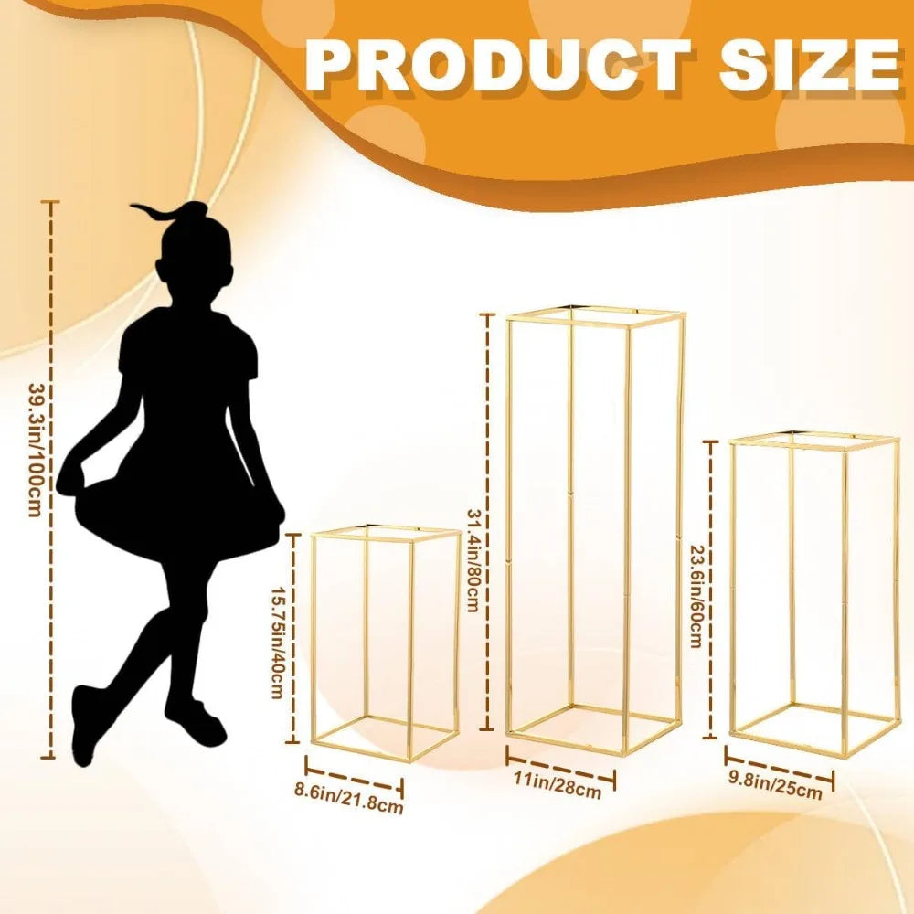 15.7 Inch Gold Wedding Table Centerpieces, Elegant Flower Vases for Wedding Table Decor, Anniversary Parties, and Home Decoratio