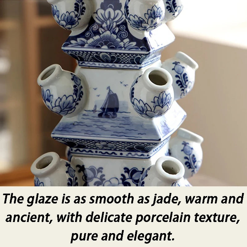 Ceramic Figurines Living Room Aesthetic Sculptures Interior Floor Decoration Art Flower Arrangement Vase Luxury Home Ornaments