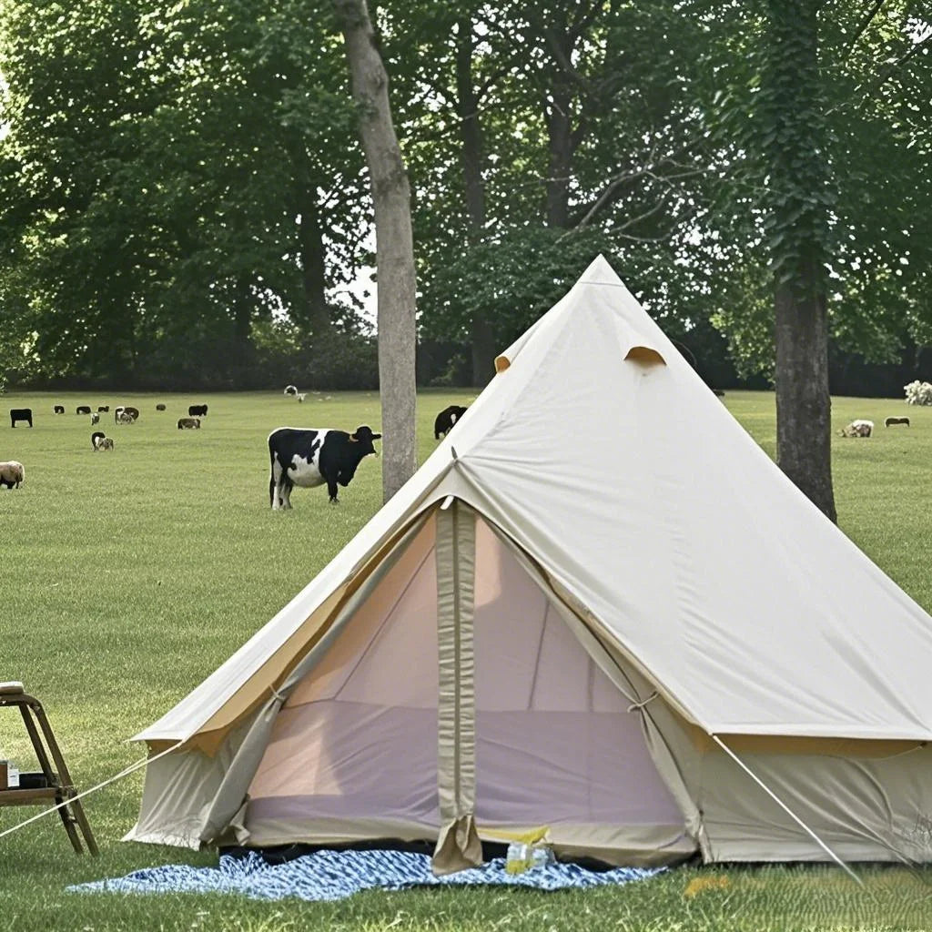 5M Luxury Camping Yurt – 4-Season, 5-8 Person, Heavy-Duty Cotton & Steel Frame – Waterproof 3000mm (37kg)