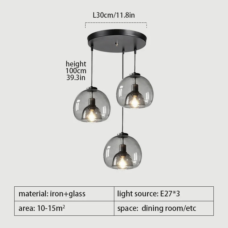 Modern Ceiling Chandeliers Lustre Living Room Dining Table Kitchen Bedroom LED Pendant Light Danish Designer Glass Hanghing Lamp