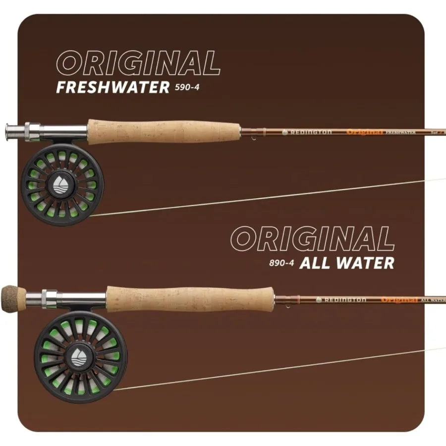 Original Fly Fishing Rod and Reel Combo Kit 9 4Piece Medium Action Rod Crosswater Reel Rio Fly Line Leader and Travel Case Fres