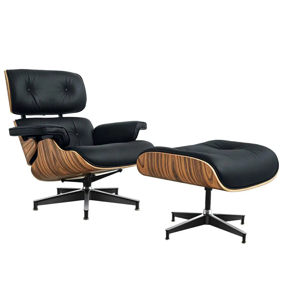 Mid-century Armchair Leather Lounges Chair ,ottoman include Living Room Furniture