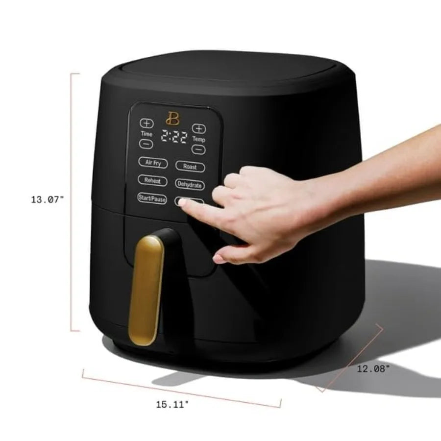 6 Qt Air Fryer with Turbocrisp Technology and TouchActivated Display for Healthy Cooking at Home Adjustable Temperature Ranges