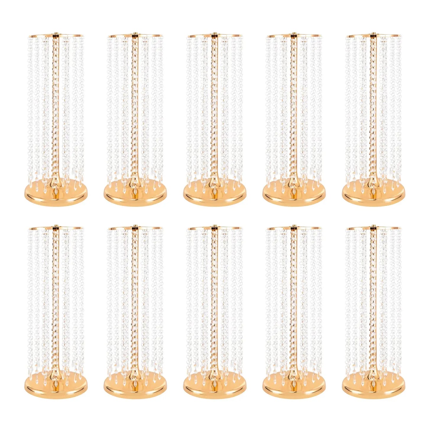 10 件 23.6 英寸 Tall Wedding Centerpieces Flower Vases, Metal Flowers Stand, Acrylic Crystal Stand, Column Vases Centerpieces for t